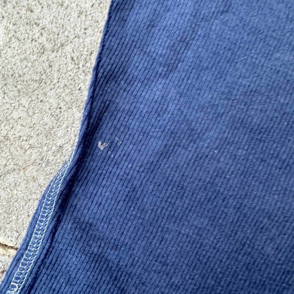 Hollister Women’s M Top Navy Ribbed Henley Top Blue Short Sleeve Fitted Y2K - Picture 2 of 4